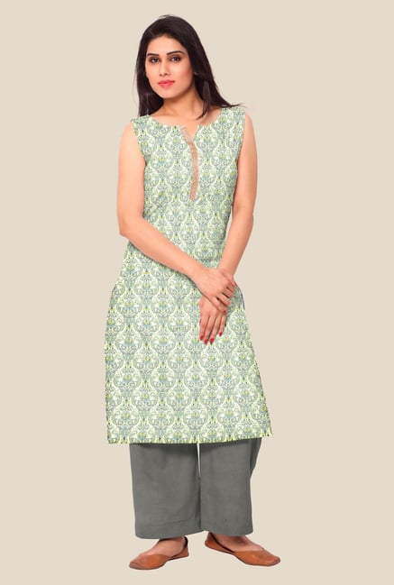 Ahalyaa Green Printed Kurta Ahalyaa Green Printed Kurta