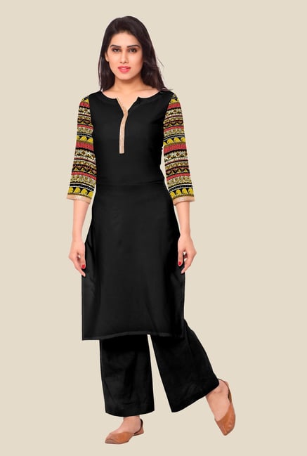 Ahalyaa Black Solid Kurta Ahalyaa Black Solid Kurta