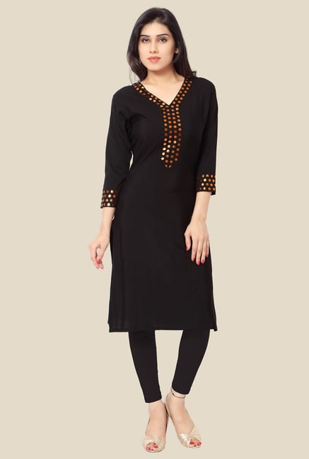 Ahalyaa Black Printed Kurta Ahalyaa Black Printed Kurta