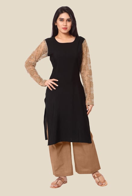 Ahalyaa Black Solid Kurta Ahalyaa Black Solid Kurta