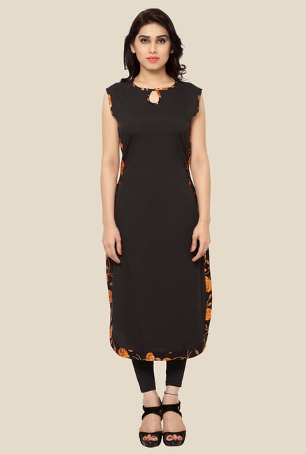 Ahalyaa Black Solid Kurta Ahalyaa Black Solid Kurta