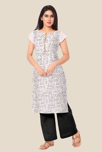 Ahalyaa White Printed Kurta Ahalyaa White Printed Kurta