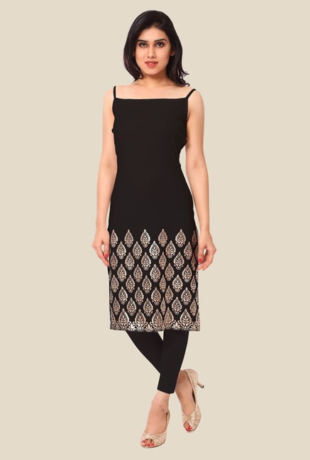 Ahalyaa Black Printed Kurta Ahalyaa Black Printed Kurta