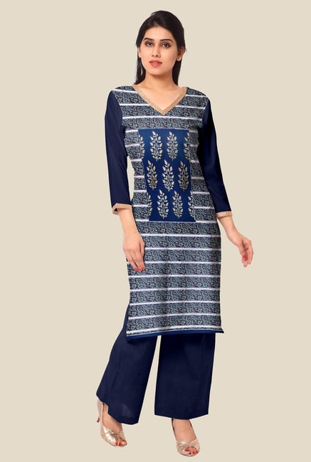 Ahalyaa Navy Printed Kurta Ahalyaa Navy Printed Kurta