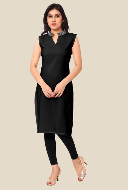 Ahalyaa Black Solid Kurta Ahalyaa Black Solid Kurta