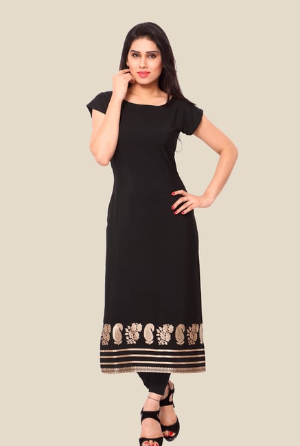 Ahalyaa Black Paisley Print Kurta Ahalyaa Black Paisley Print Kurta