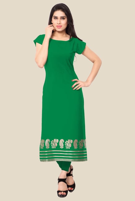 Ahalyaa Green Paisley Print Kurta Ahalyaa Green Paisley Print Kurta
