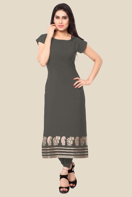 Ahalyaa Grey Paisley Print Kurta Ahalyaa Grey Paisley Print Kurta