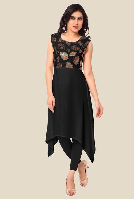 Ahalyaa Black Printed Kurta Ahalyaa Black Printed Kurta