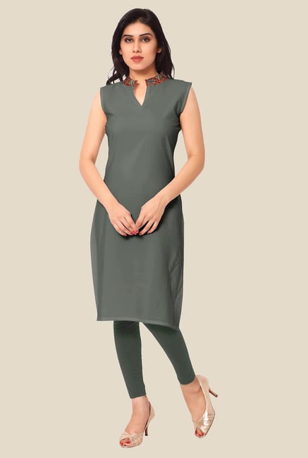 Ahalyaa Grey Solid Kurta Ahalyaa Grey Solid Kurta