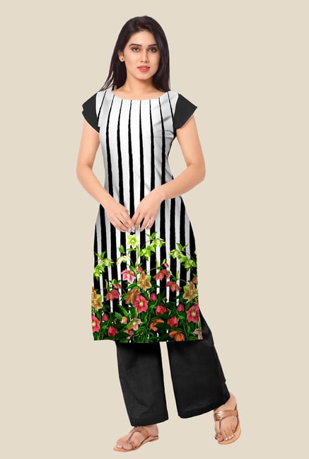 Ahalyaa White Floral Print Kurta Ahalyaa White Floral Print Kurta
