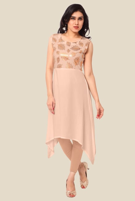 Ahalyaa Peach Printed Kurta Ahalyaa Peach Printed Kurta
