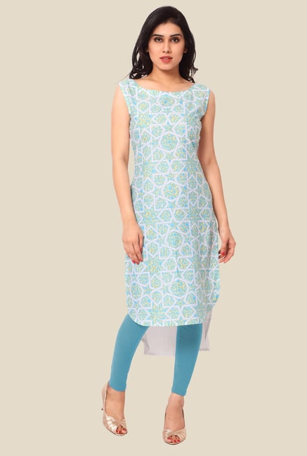 Ahalyaa Sky Blue Printed Kurta Ahalyaa Sky Blue Printed Kurta