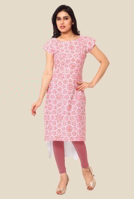 Ahalyaa Pink Printed Kurta Ahalyaa Pink Printed Kurta