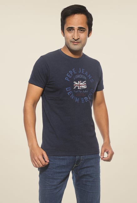 Pepe Jeans Navy Graphic Print T Shirt Pepe Jeans Navy Graphic Print T Shirt