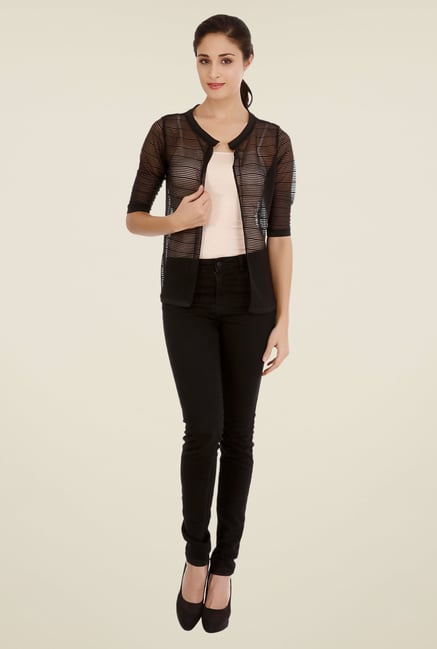 109 F Black Striped Shrug 109 F Black Striped Shrug