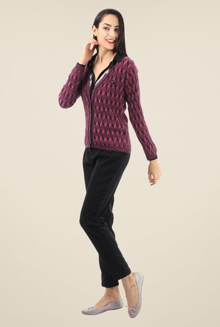 Monte Carlo Purple Printed Cardigan Monte Carlo Purple Printed Cardigan