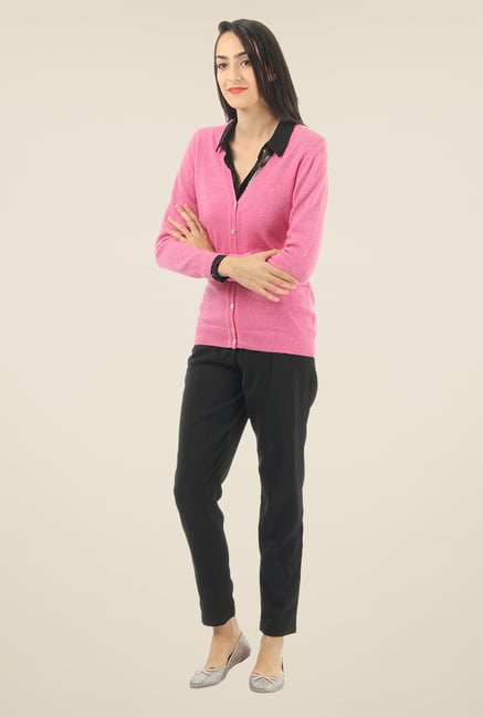 Monte Carlo Pink Solid Cardigan Monte Carlo Pink Solid Cardigan