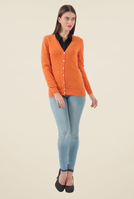 Monte Carlo Orange Solid Cardigan Monte Carlo Orange Solid Cardigan