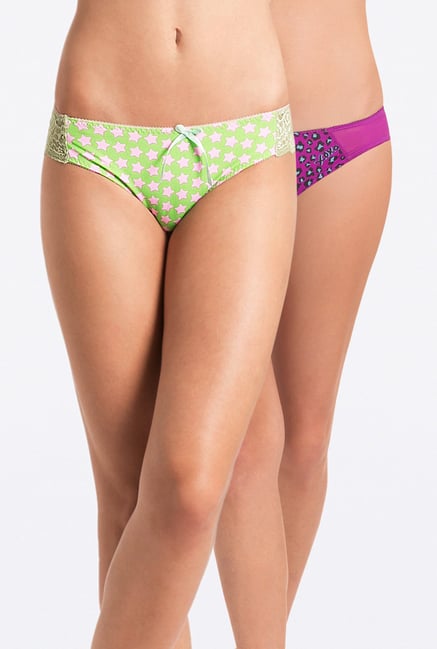 PrettySecrets Lime & Purple Bikini Panties (Pack Of 2) PrettySecrets Lime & Purple Bikini Panties (Pack Of 2)