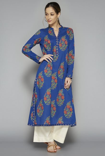 Utsa by Westside Blue Floral Print Kurta Utsa by Westside Blue Floral Print Kurta