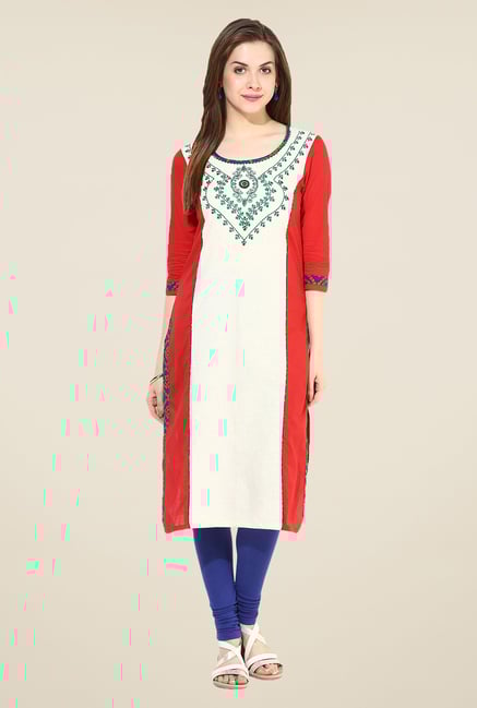 Indi Dori Beige Embroidered Kurta Indi Dori Beige Embroidered Kurta