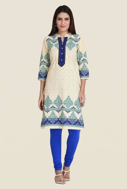 Indi Dori Beige Printed Kurta Indi Dori Beige Printed Kurta