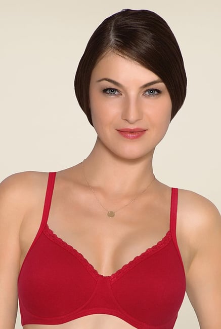 Amante Red Solid T-shirt Bra Amante Red Solid T-shirt Bra