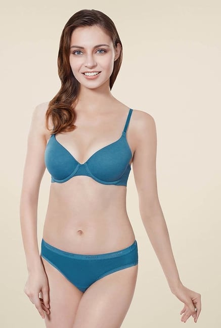 Amante Teal Solid T-shirt Bra Amante Teal Solid T-shirt Bra