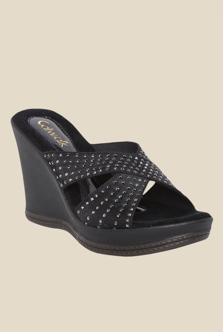 Catwalk Black Wedge Heeled Sandals Catwalk Black Wedge Heeled Sandals