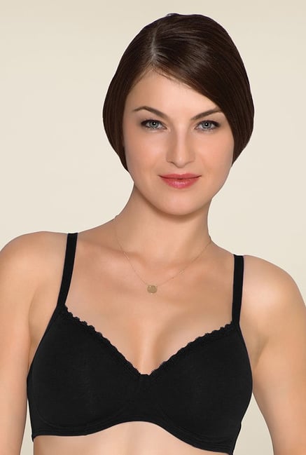 Amante Black Solid T-shirt Bra Amante Black Solid T-shirt Bra