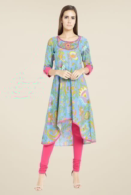 Globus Blue Printed Kurta Globus Blue Printed Kurta