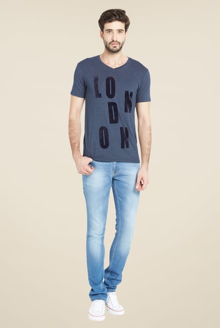 Globus Navy Graphic Print T Shirt Globus Navy Graphic Print T Shirt
