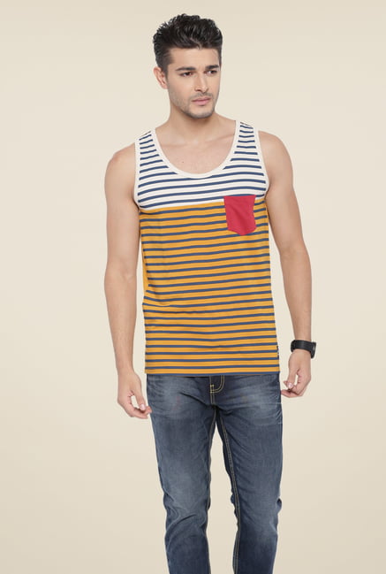 Cult Fiction Orange Striped T Shirt Cult Fiction Orange Striped T Shirt