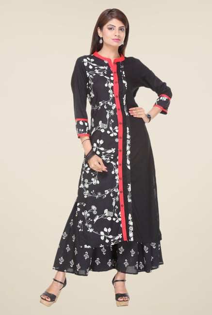Varanga Black Printed Kurta Varanga Black Printed Kurta