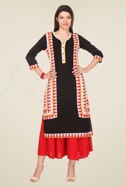 Varanga Black Printed Kurta Varanga Black Printed Kurta