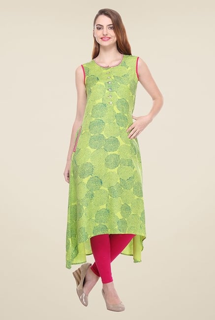 Varanga Yellow Printed Kurta Varanga Yellow Printed Kurta
