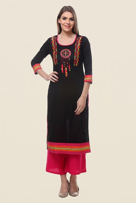 Varanga Black Embroidered Kurta Varanga Black Embroidered Kurta