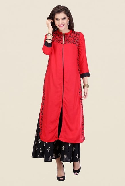 Varanga Red Printed Kurta Varanga Red Printed Kurta