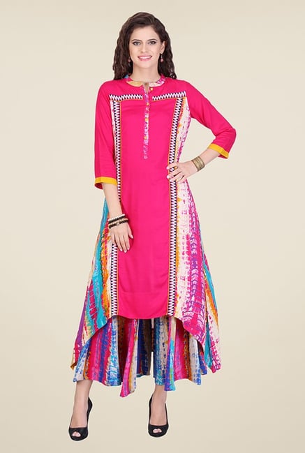 Varanga Pink Printed Kurta Varanga Pink Printed Kurta