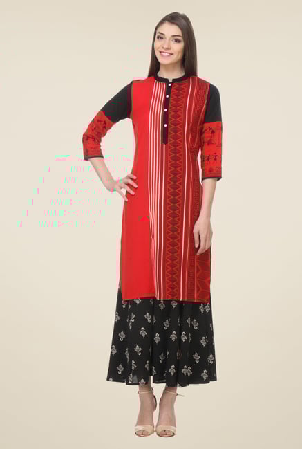 Varanga Red Printed Kurta Varanga Red Printed Kurta