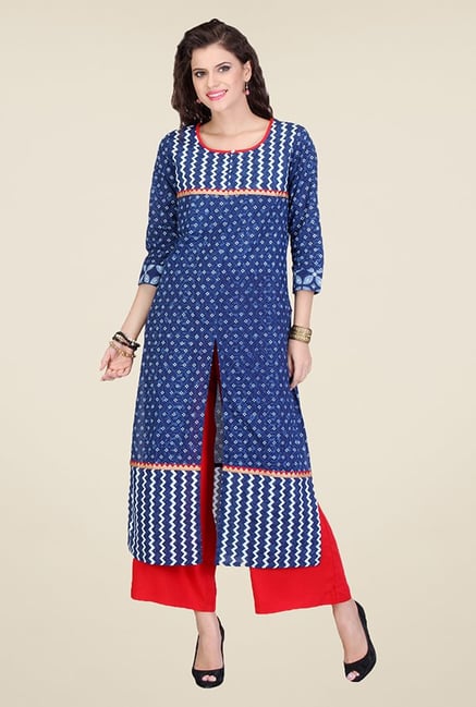 Varanga Blue Printed Kurta Varanga Blue Printed Kurta