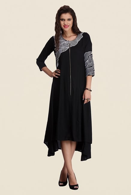 Varanga Black Printed Kurta Varanga Black Printed Kurta