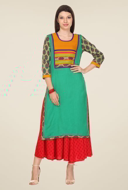 Varanga Green Printed Kurta Varanga Green Printed Kurta