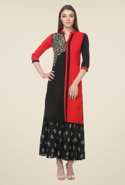 Varanga Red Embroidered Kurta Varanga Red Embroidered Kurta