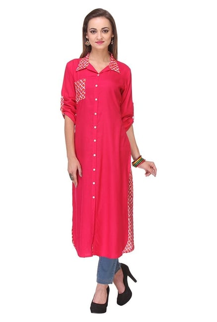 Varanga Pink Printed Kurta Varanga Pink Printed Kurta