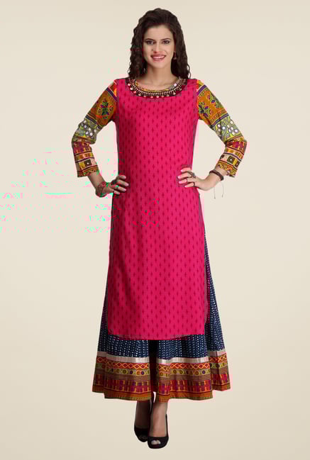 Varanga Pink Printed Kurta Varanga Pink Printed Kurta