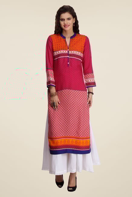 Varanga Pink Printed Kurta Varanga Pink Printed Kurta