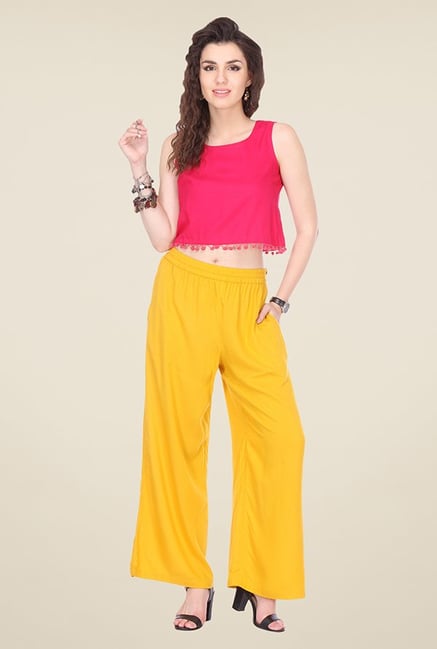 Varanga Yellow Solid Palazzo Varanga Yellow Solid Palazzo