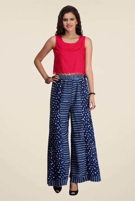 Varanga Navy Printed Palazzo Varanga Navy Printed Palazzo